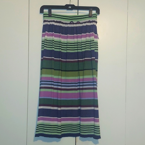 LOFT Multicolored Horizontal Striped Skirt Size Extra Small Green Blue Purple - Picture 13 of 14